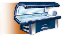 this is a Royal Sun tanning bed, notice the bench and canopy