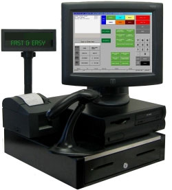 this is a picture of a tanning salon computer system with software and POS